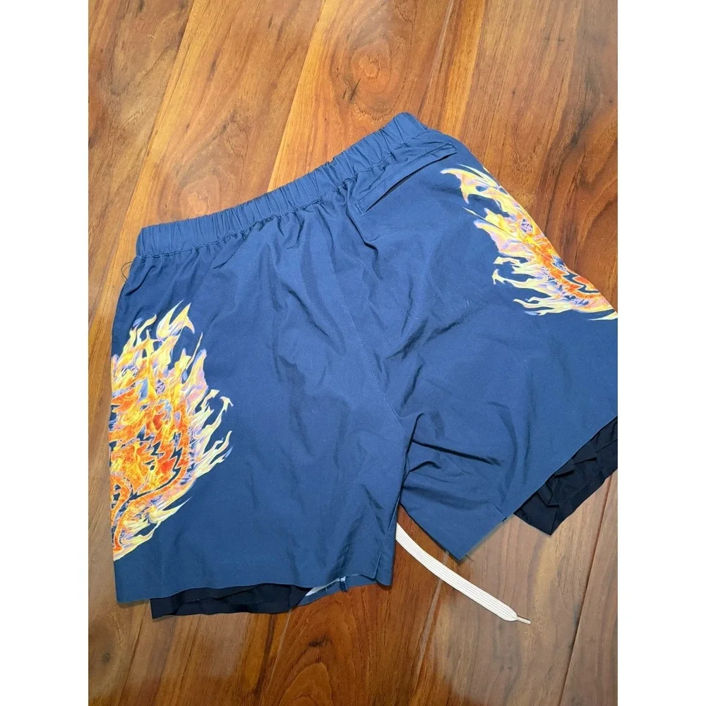 Darc Sport Wolves Gym Shorts Mens Medium Blue Flames Limited Edition 696/1000